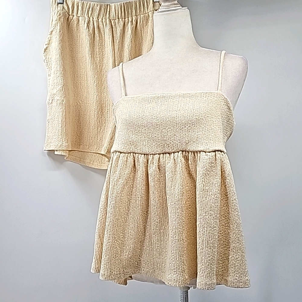 FP Beach‎ 2 Piece Shorts Set Relaxed Fit Adjustable Straps & Pockets